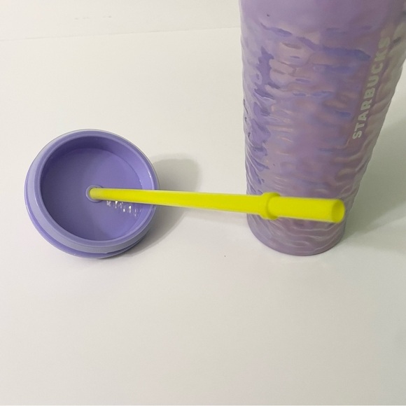Starbucks Fall 2023 Lilac Purple Pearlescent Wave Glass Cold Cup Tumbler Flaws - Picture 10 of 16